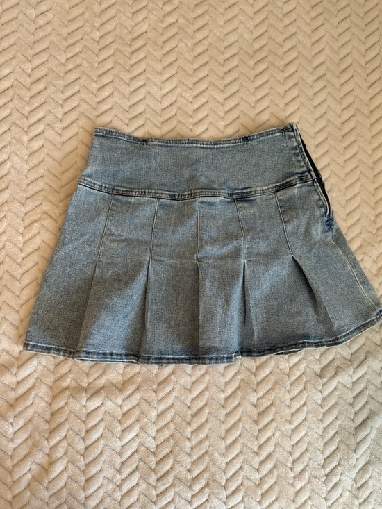 refuge Dresses & Skirts - refuge Denim Pleated Skater Mini Skirt - Light Blue size medium